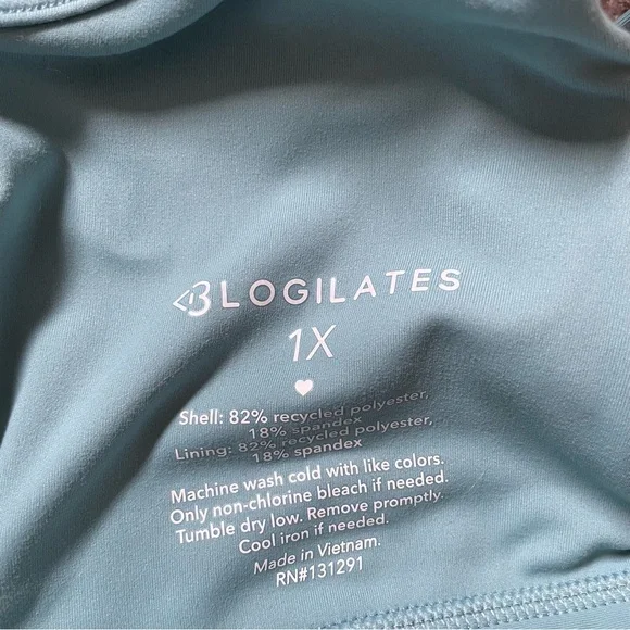 Blogilates Crisscross Sports Bra Teal Blue NWT - Picture 3 of 8